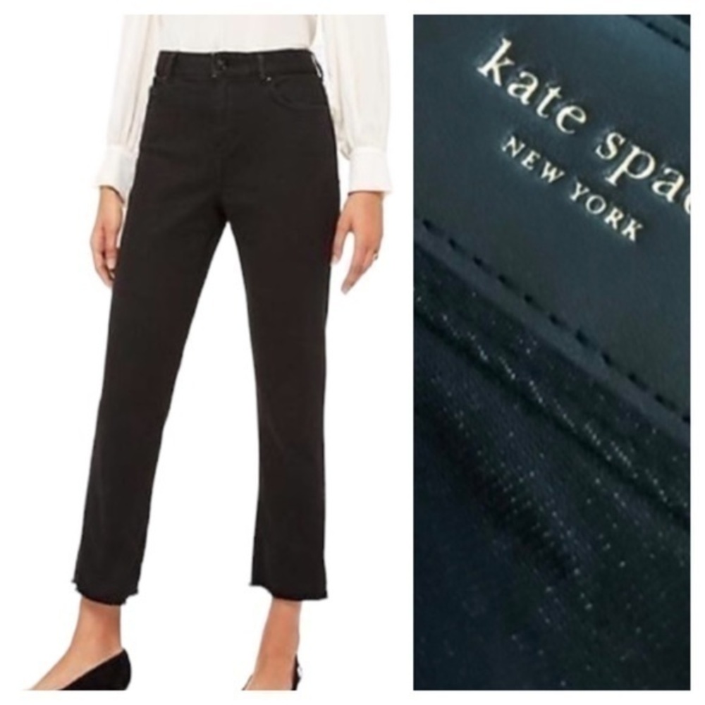 Kate Spade New York Black Vintage Cut Cropped Raw Hem Jeans 24
